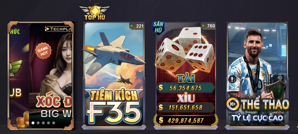 Giao diện trang chủ cổng game B52