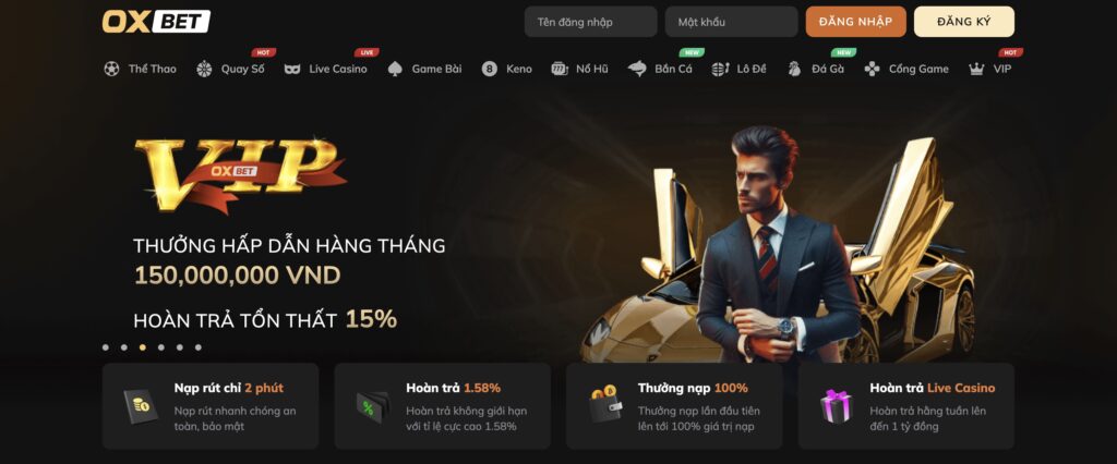 Giao diện nhà cái OxBet